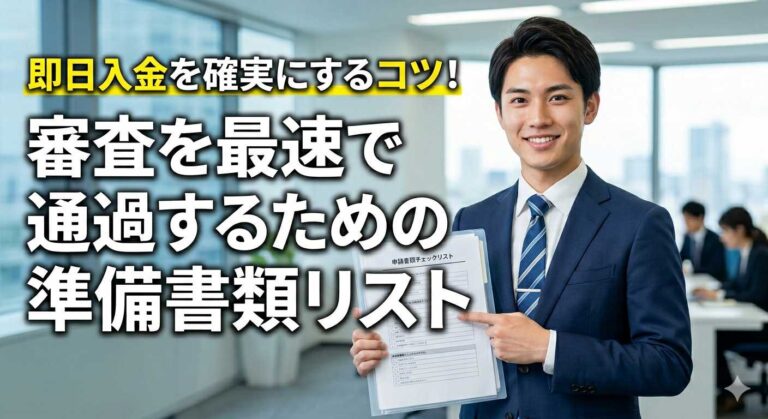 即日入金を確実にするコツ！審査を最速で通過するための準備書類リスト