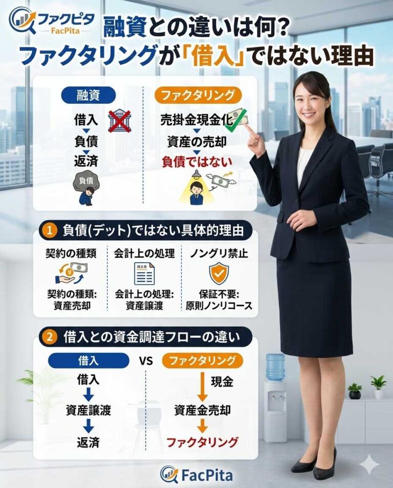 融資との違いは何？ファクタリングが「借入」ではない理由
