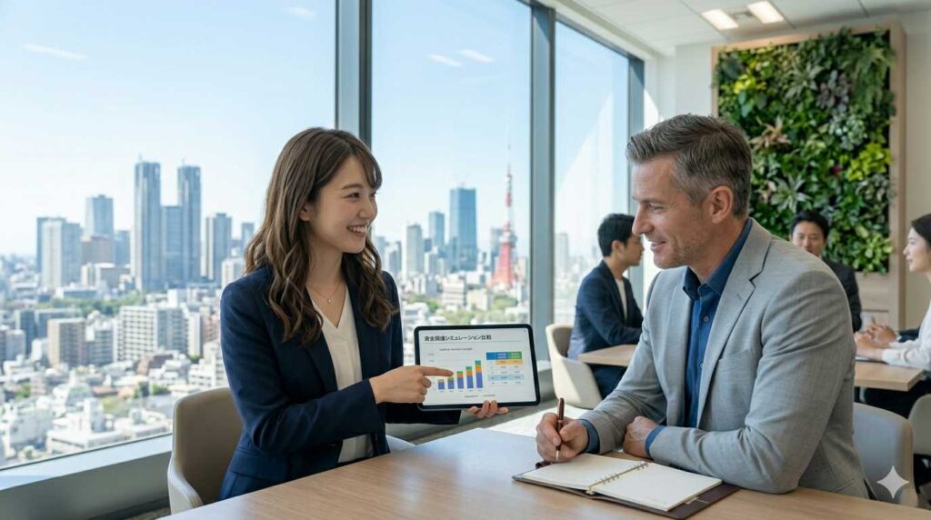 happy business woman digital tablet