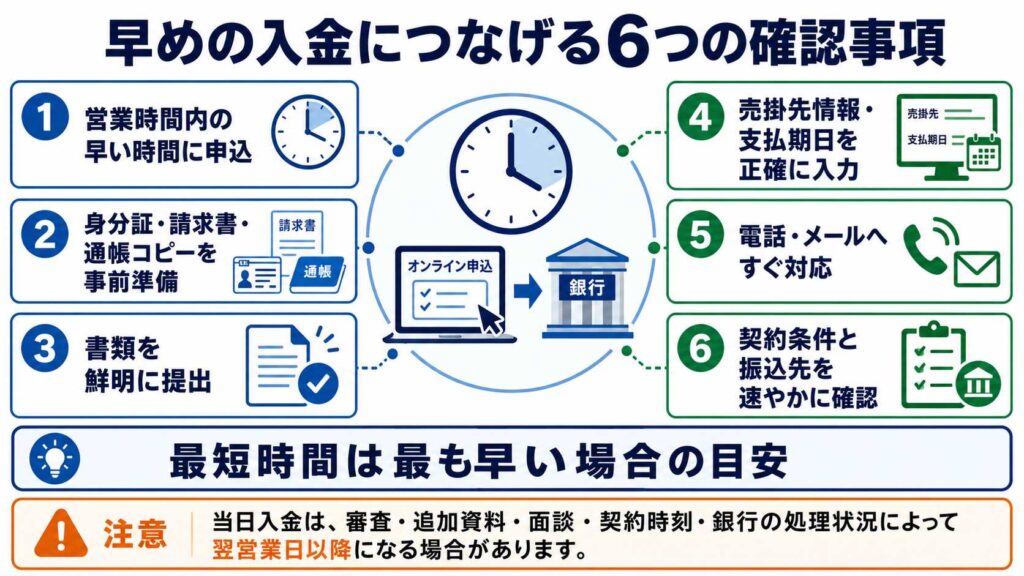 買速で入金を早める6つの確認事項
