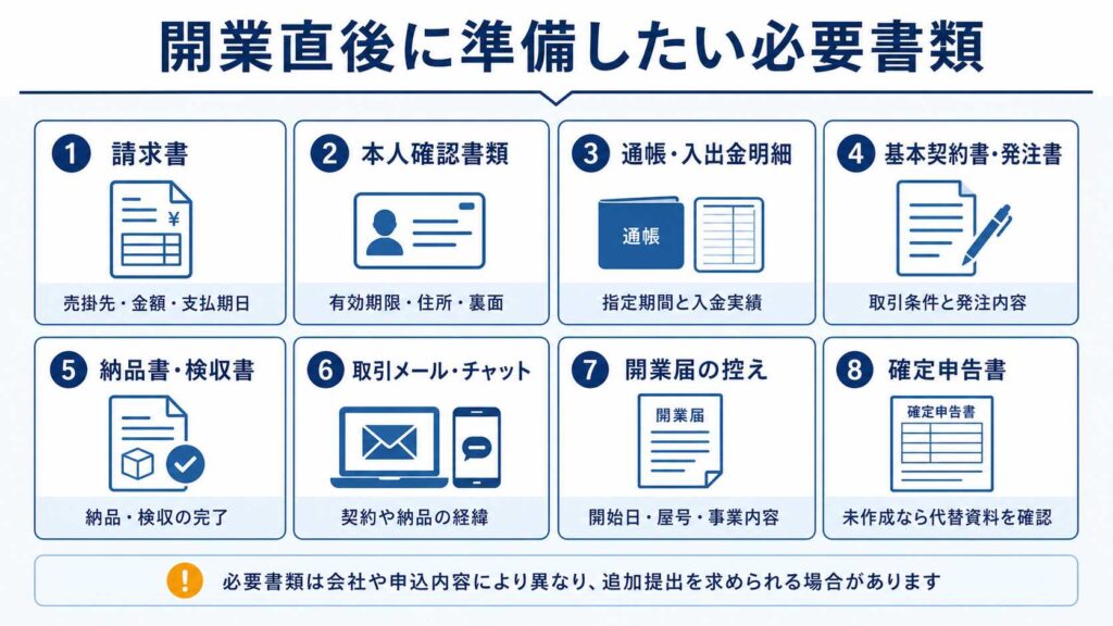 開業したての個人事業主が準備したい必要書類