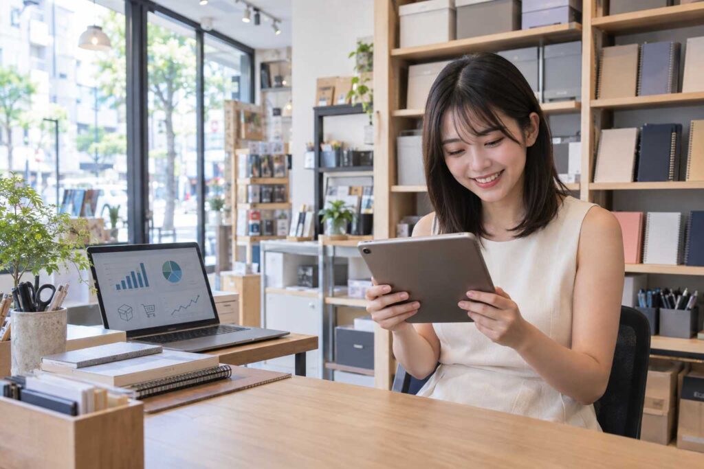 ファクタリング会社の条件を比較する小売店経営者