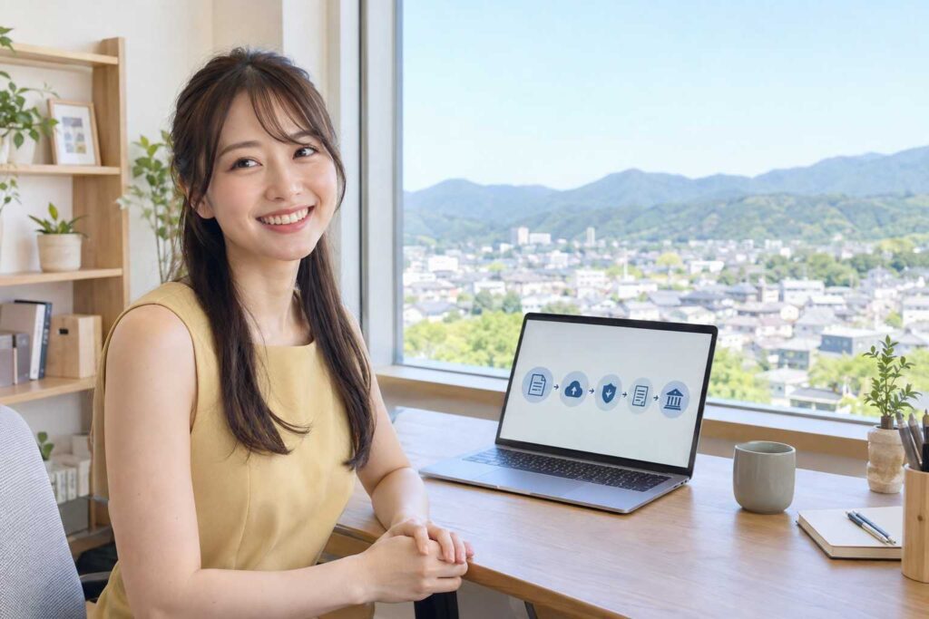 地方在住の個人事業主がファクタリング会社を比較する様子