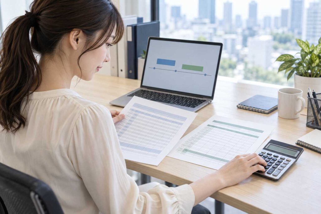 人材派遣会社の資金繰りを確認する担当者