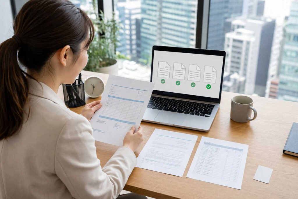資金繰りを確認する事業者