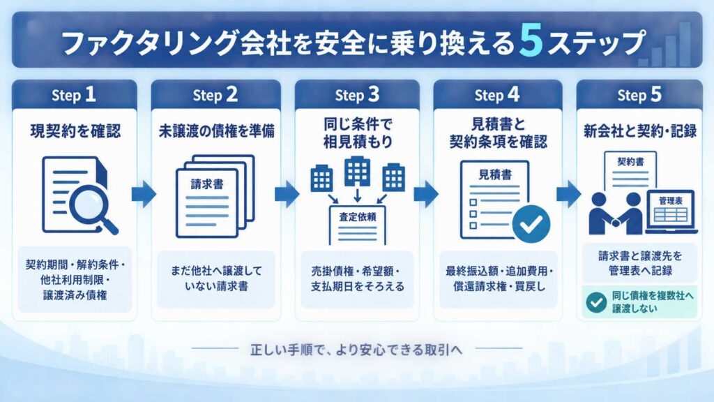 ファクタリング会社を乗り換える5ステップ