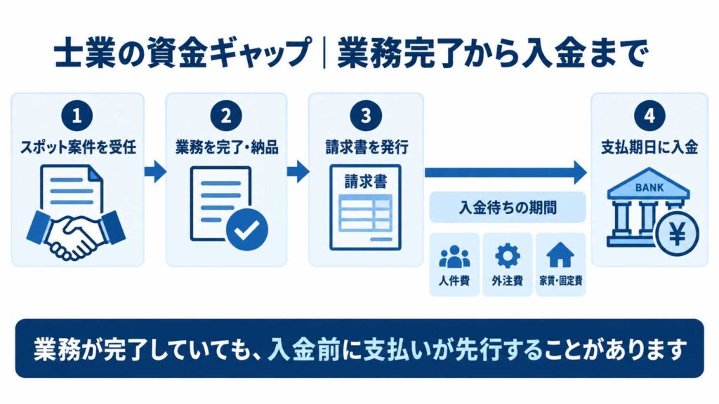 士業の業務完了から報酬入金までの流れ