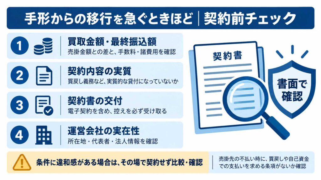 ファクタリング契約前の確認項目