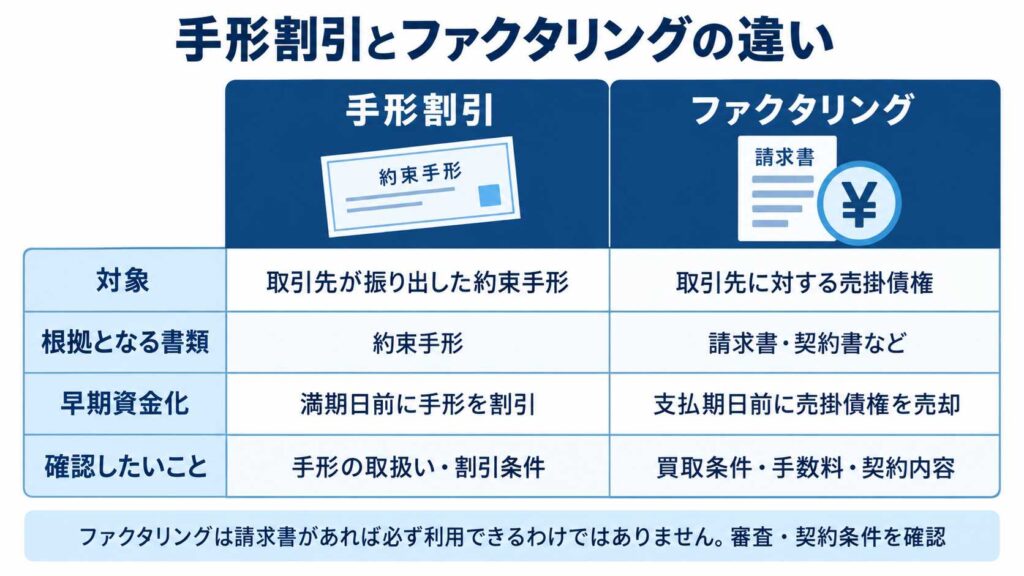 手形割引とファクタリングの違い