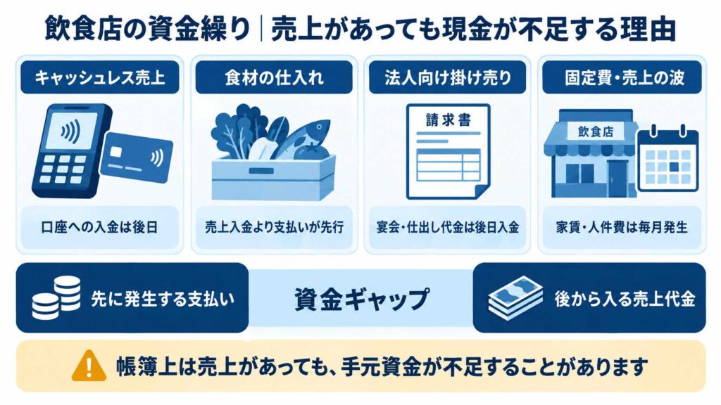 飲食店で売上があっても現金不足になる理由