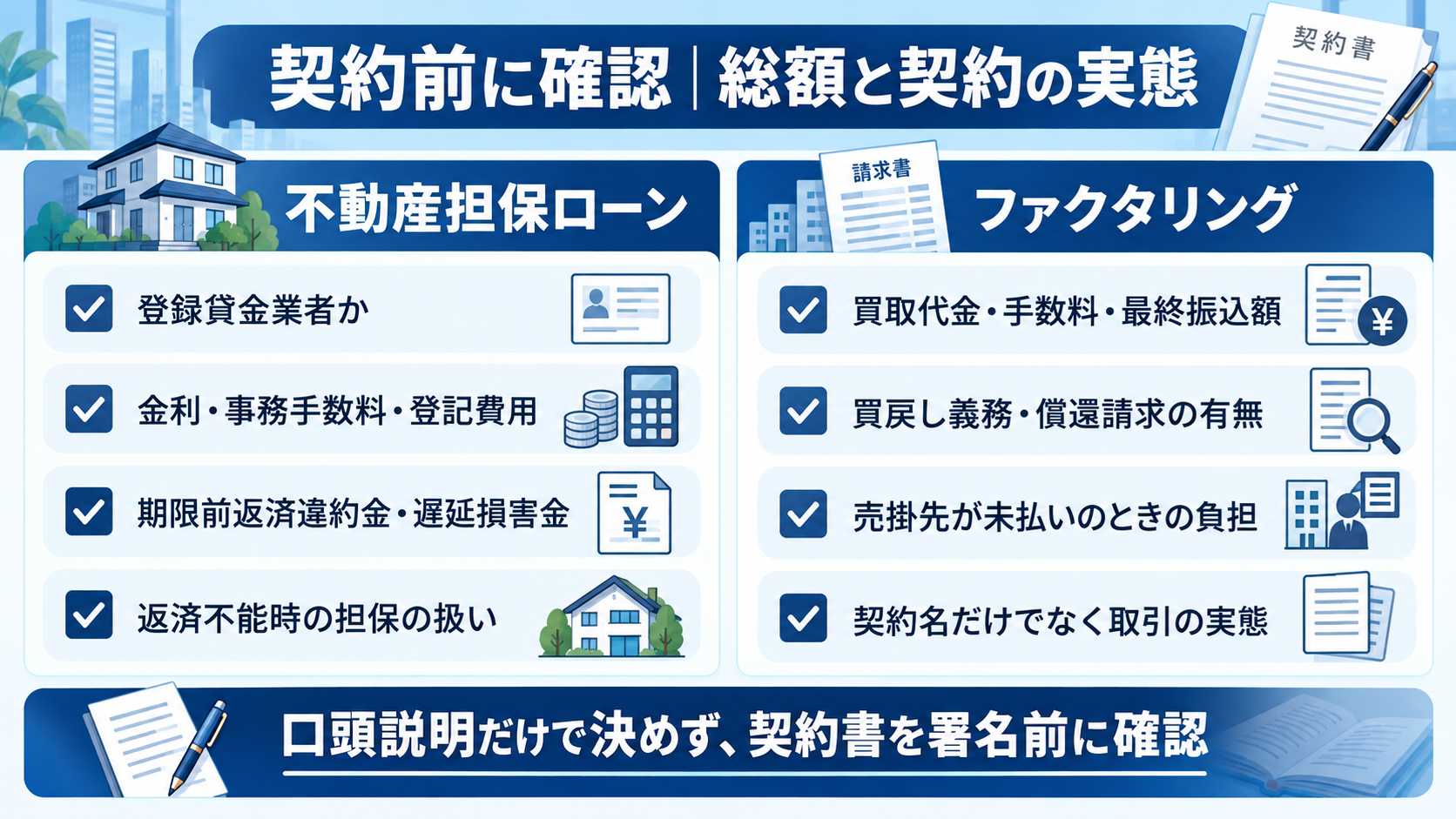 資金調達サービス利用前の注意点
