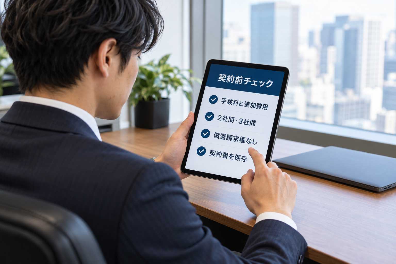 ファクタリング契約前の注意点を確認するイメージ