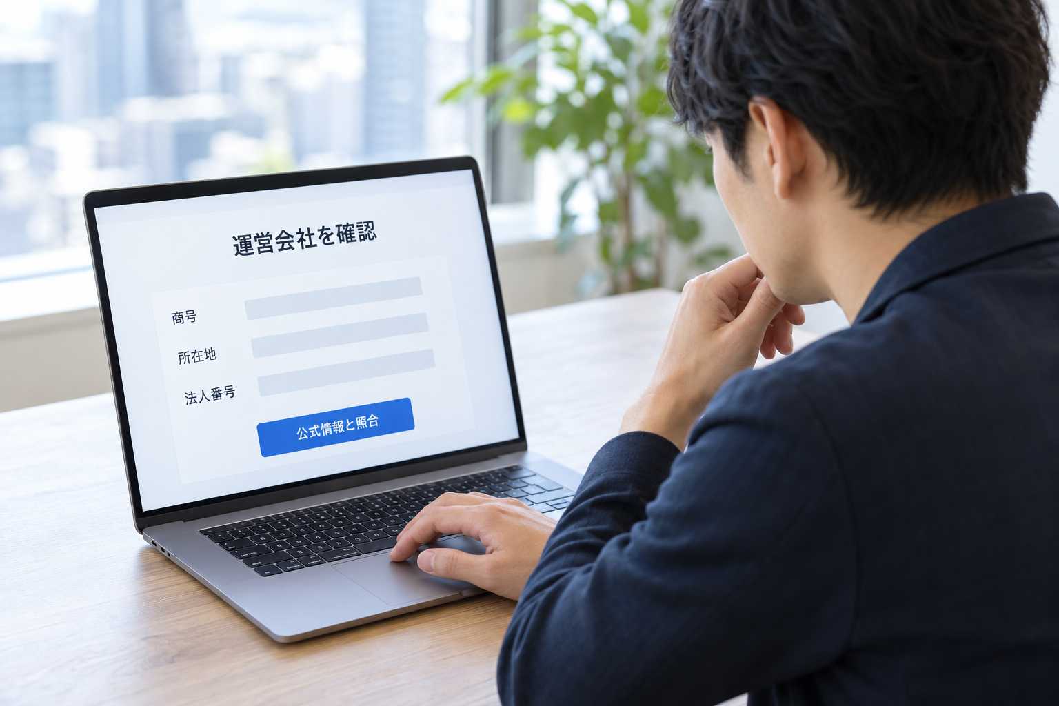 うりかけ堂の運営会社情報を確認するイメージ