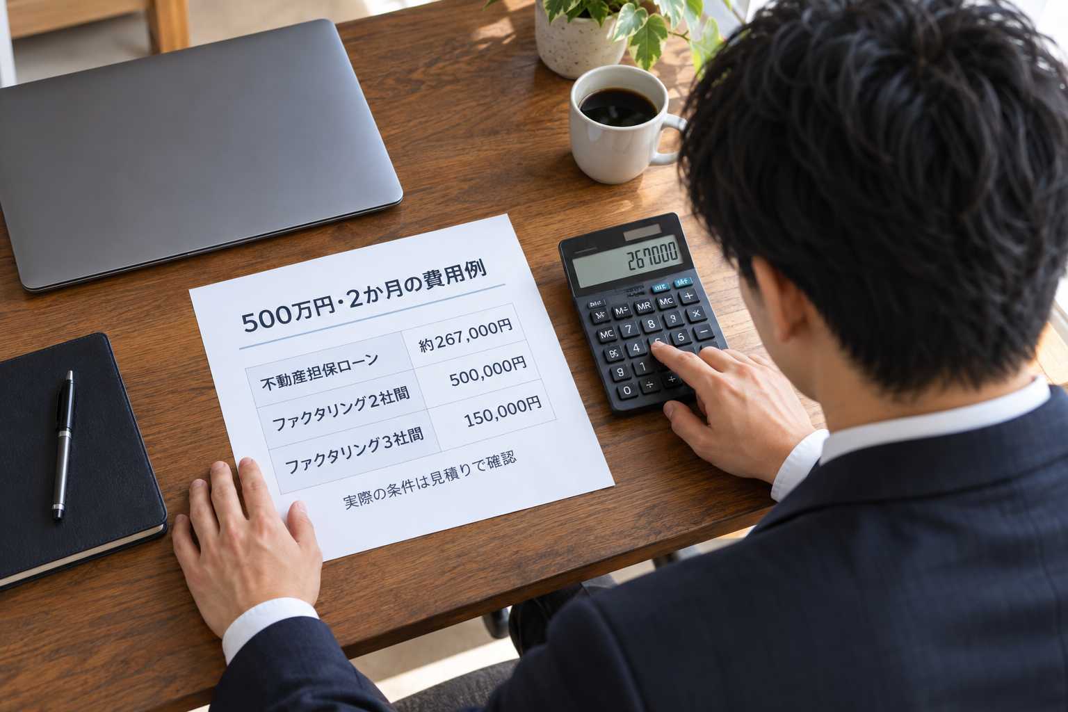 1000万円を3年間返済する費用試算