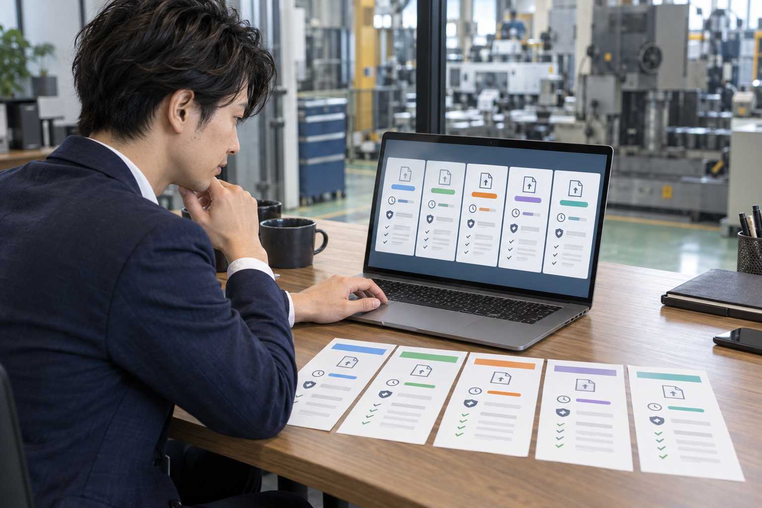 5社の資料を比較検討する
